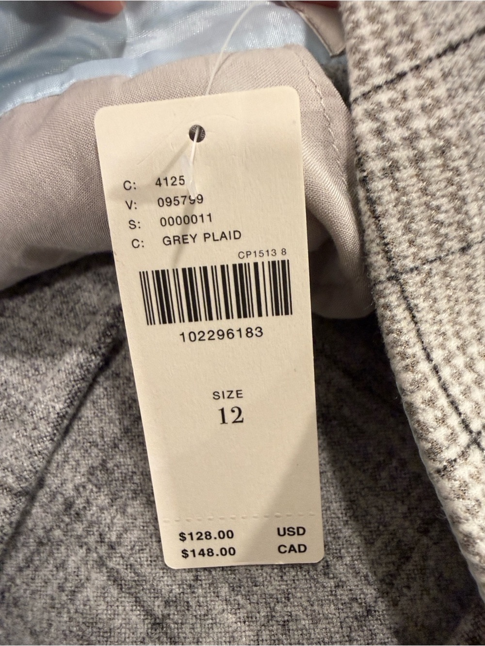 New! Anthropologie Maeve Cozy Plaid Preppy Classy Light Gray Skort Size 12 - Picture 8 of 12